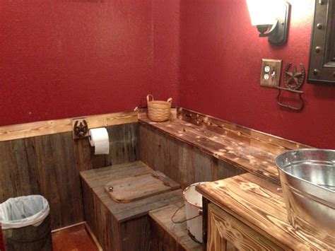 Chinking is the material that fits between the imperfect joints of logs to ensure a seal from external elements (e.g. Our rustic bathroom. The paint is cabin red valspar from ...