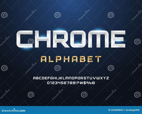 Chrome Font Stock Vector Illustration Of Vector Metallic 252089846
