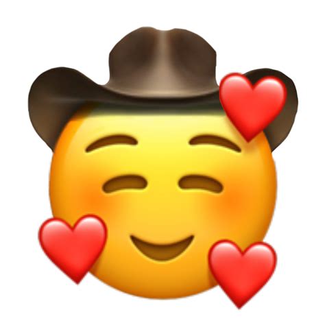 Cursed Emoji Big Eyes Blush Cowboy Cowboyemoji Emoji Emojis Heart The