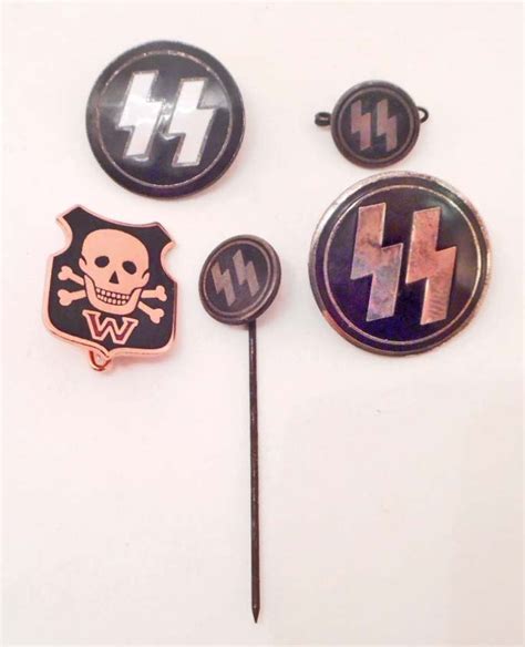 German Nazi Waffen Ss Party And Stick Pins