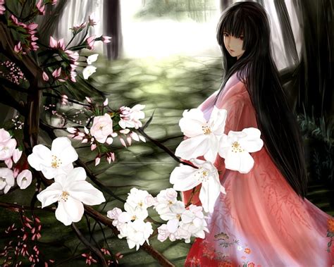 Free Download Kimono And Cherry Blossom Forest Japanese Kimono
