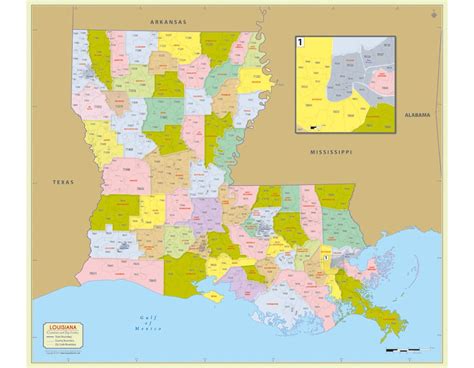 Louisiana Map With Counties Literacy Basics