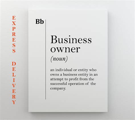 Business Owner Definition Canvas Print Businessman T Etsy