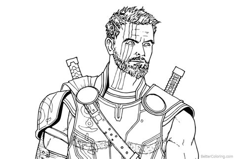 Get this free thor coloring pages to print 39122. Avengers Infinity War Coloring Pages Thor Drawing ...