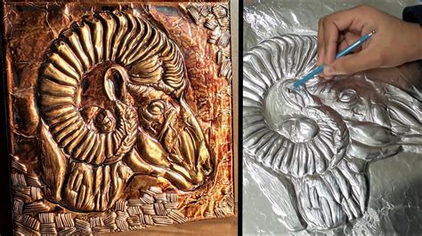 How To Make Embossed Painting Metal Art Youtube
