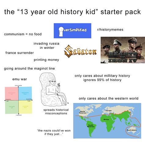 The 13 Year Old History Kid Starter Pack Rstarterpacks
