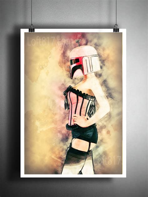 Watercolor Darth Vader Fan Art Illustration Star Wars Pin Up Style Art