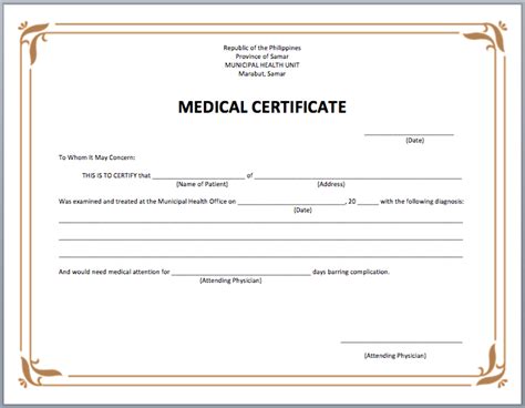 Free Australian Doctors Certificate Template Oahubeachweddings