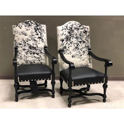 Shop cow hide accent chairs at chairish, the design lover's marketplace for the best vintage and used furniture, decor and art. Black and White Cowhide Hair on Hide Leather Dining Arm ...