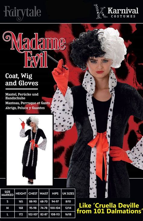 101 Dalmatians Womens Costume Coat Womens Cruella De Vil Costume