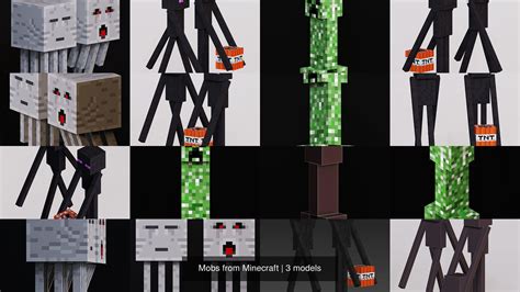 Mobs From Minecraft 3d Model Collection Cgtrader