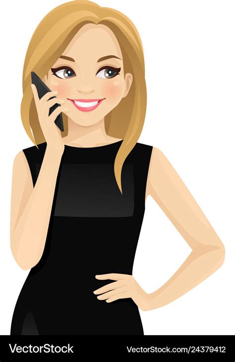 Elegant Business Woman Talking On Mobile Phone Vector Image