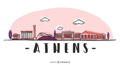 Athens Skyline Design Vector Download
