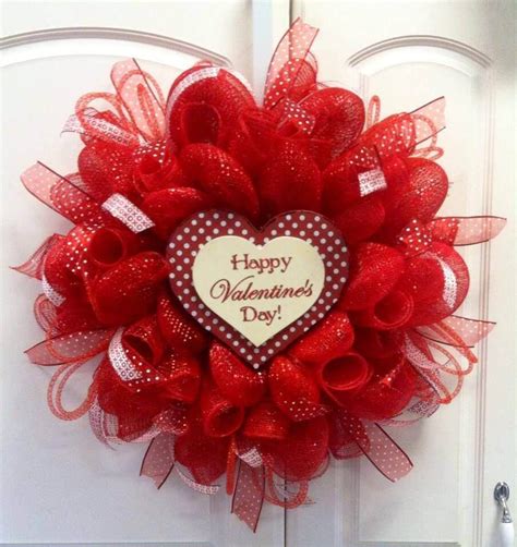 Diy Valentines Day Heart Wreath Valentine’s Shaped Deco Mesh