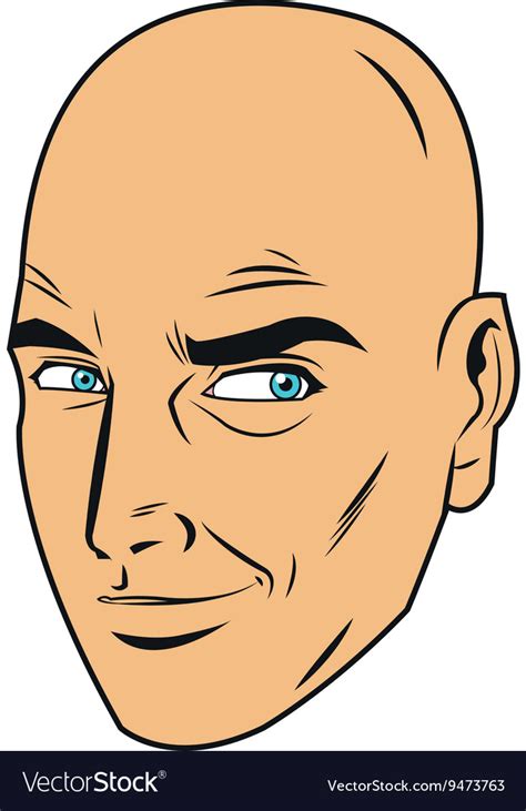 Bald Man Face Royalty Free Vector Image Vectorstock