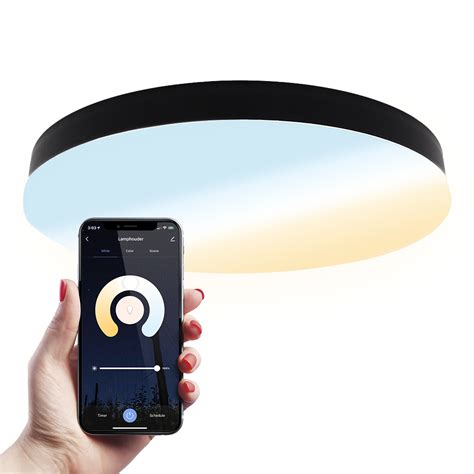 Led Plafondlamp Smart Wifi Ble W Zwart