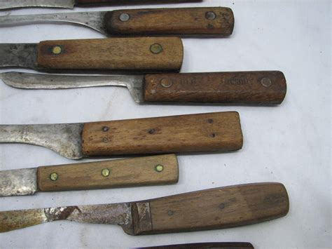 Setcollection 20 Antique Butchers Knives Butchering Knife Tools