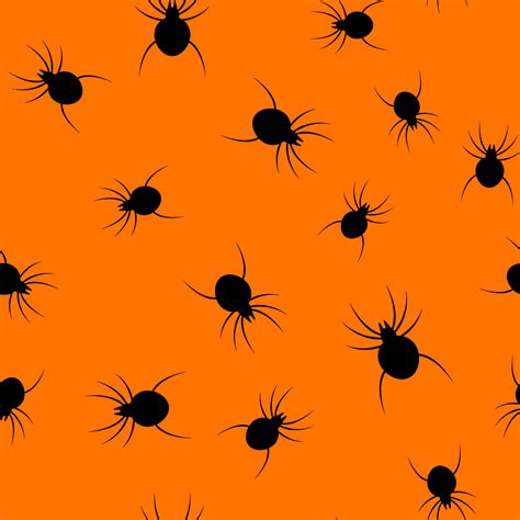 Seamless Halloween Spider Paper Art Pattern Background Orange Color