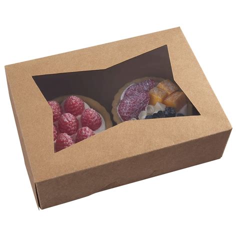 Buy One More Inch Brown Cookie Boxes With Window Small Auto Popup