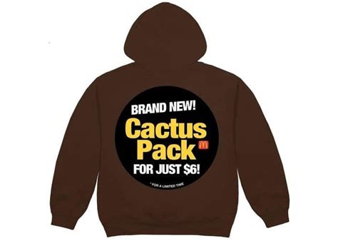 Travis Scott X Mcdonalds Cactus Pack Sticker Hoodie Brown 88yungplug