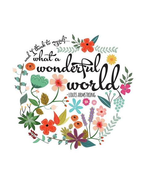and i think to myself what a wonderful world 8x10 lyric print quote print what a