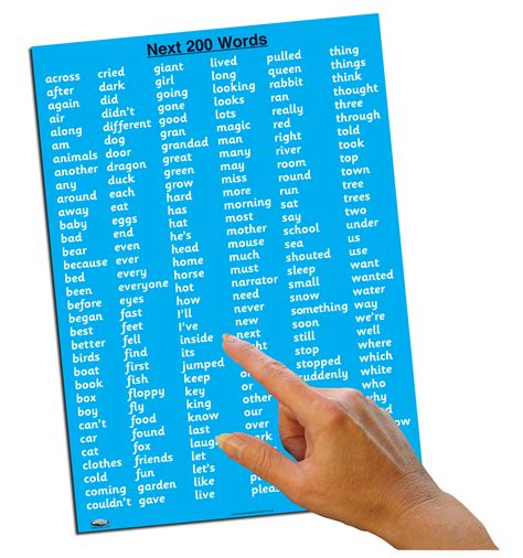 Childs High Frequency Words Chart Next 200 Words Autopress Education