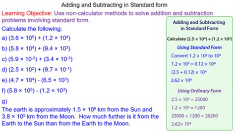 Adding And Subtracting In Standard Form Mr