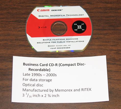 Find latest and old versions. Business card CD-R | For data storage Optical disc Late ...