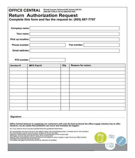 Free 10 Return Authorization Forms In Pdf Ms Word Excel