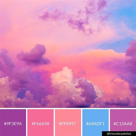 Cotton Candy Sky Color Palette Procreate Color Palette 22d