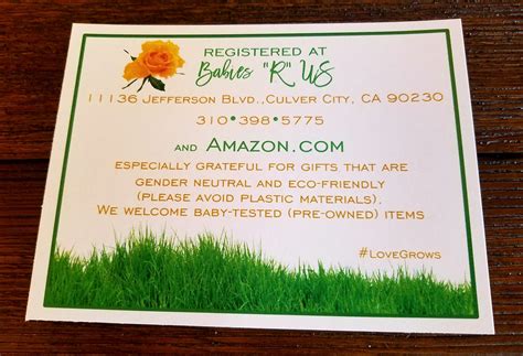 Check spelling or type a new query. Baby Shower registry card | Baby shower registry, Registry ...