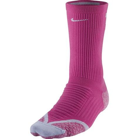 Nike Elite Cushioned Crew Running Socks 1 Pair Hot Pink Titanium
