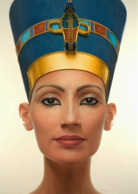 Queen Nefertitis Crown Queen Nefertiti Contemporary Portrait By