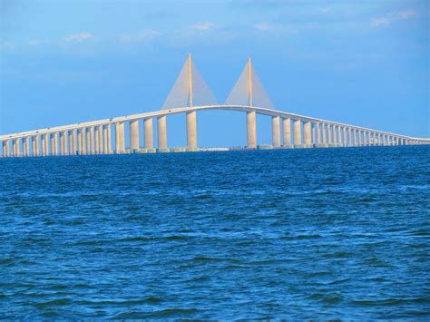 The bridge is a continuation of route 19, connecting terra sayia and st. Sunshine skyway bridge,florida. 1st bike ride....98 mph....no helmets....what a ride ...