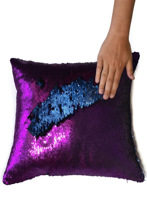 Aqua And Purple Sequin Mermaid Pillow Kids Favorite Mermaid Pillow Co