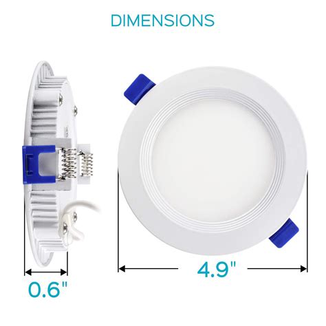Luxrite 4 Inch Ultra Thin Led Recessed Light 2700k 650lm Dimmable Ic 4
