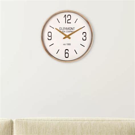 Clocks are turned 1 hour backward. Glenmont 16" Wall Clock in 2020 | Wall clock, Clock ...