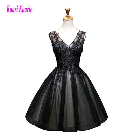 sexy black prom dress short 2019 prom dresses plus size v neck tulle appliques lace up built in