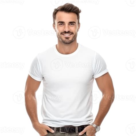 Handsome Business Man In White T Shirt Isolated 30767992 Png
