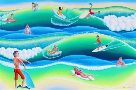Surfing Art Surrealism Acrylic Painting Canvas Original Art Etsy