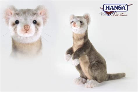 4556 Ferrets Sitting Brownwhite 32cmh Hansa Creation Inc