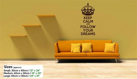 Keep Calm And Follow Your Dreams Large Vinyl Sticker Wall