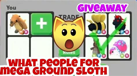 What People Trade For Mega Neon Ground Sloth In Adopt Me Trading Youtube