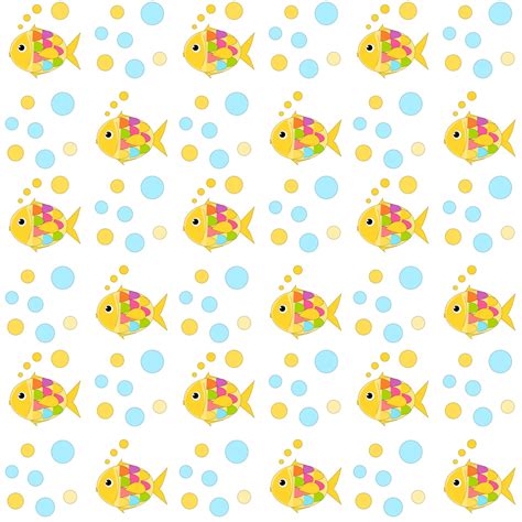 Free Digital Nautical Scrapbooking Paper Fish And Bubbles