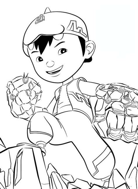 The official upin & ipin facebook fanpage. Boboiboy Clipart Black And White | Coloring Pages