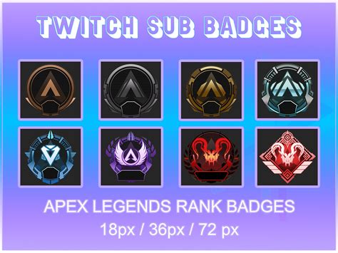Apex Legends Rank Badges Twitch Sub Badges Etsy Australia
