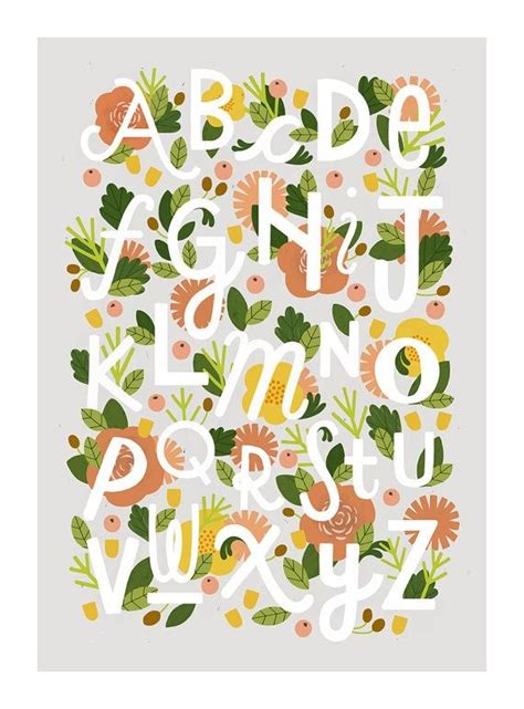 Alphabet Floral Illustrations Illustration Design Alphabet Print