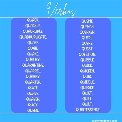 Palabras En Inglés Con La Letra Q Sustantivos Adjetivos Verbos Y