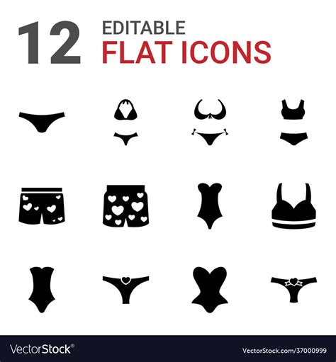 Lingerie Icons Royalty Free Vector Image Vectorstock