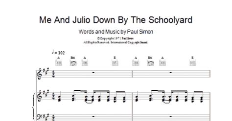Me And Julio Down By The Schoolyard Piano Vocal And Guitar Chords